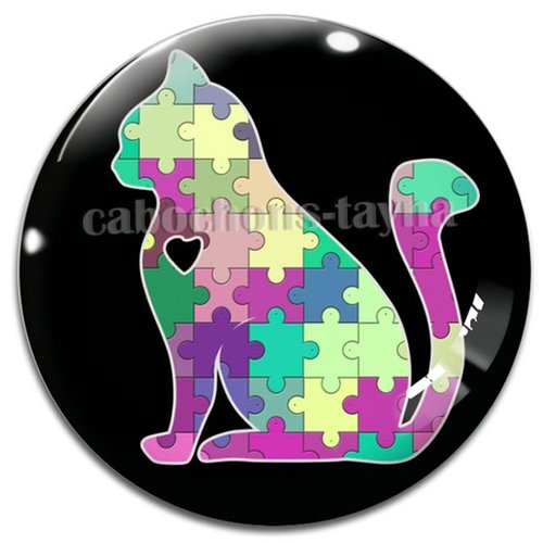 Cabochon chat en résine ou en verre différente taille