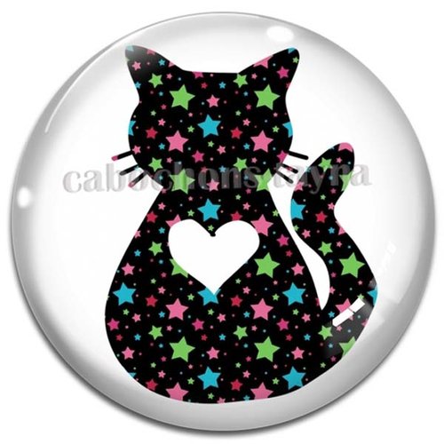Cabochon chat étoile en résine ou en verre différente taille