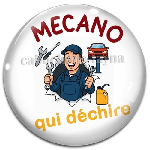 Cabochon mécano qui déchire– cabochon verre ou résine rond