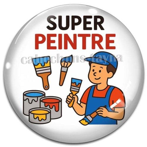 Cabochon super peintre– cabochon verre ou résine rond