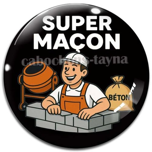 Cabochon super maçon– cabochon verre ou résine rond