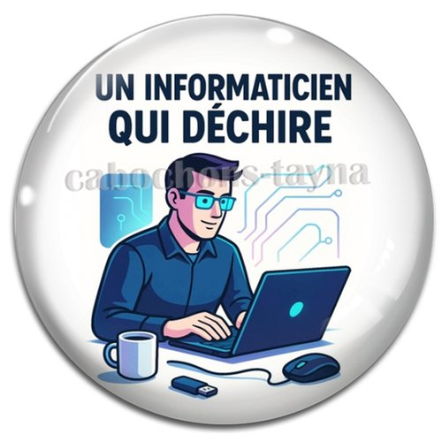 Cabochon un informaticien qui déchire en résine ou en verre différente taille