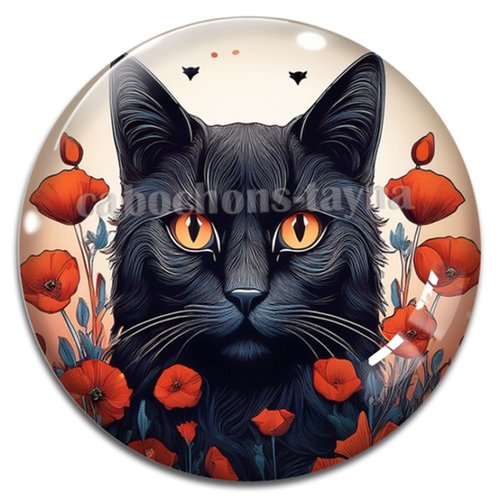 Cabochon chat – résine ou verre – différentes tailles disponibles