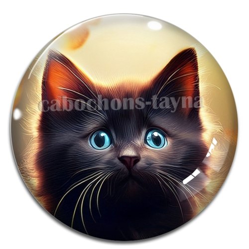 Cabochon chat – résine ou verre – différentes tailles disponibles