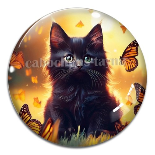 Cabochon chat – résine ou verre – différentes tailles disponibles