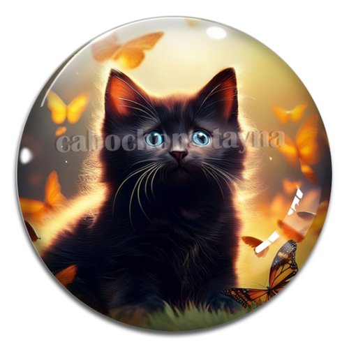 Cabochon chat – résine ou verre – différentes tailles disponibles