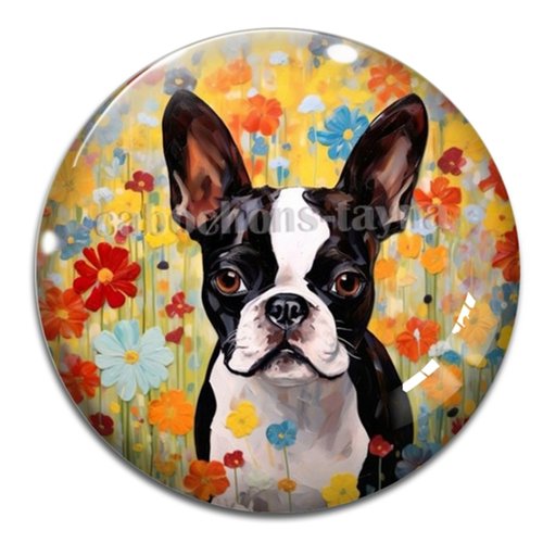 Cabochon chien – résine ou verre – différentes tailles disponibles