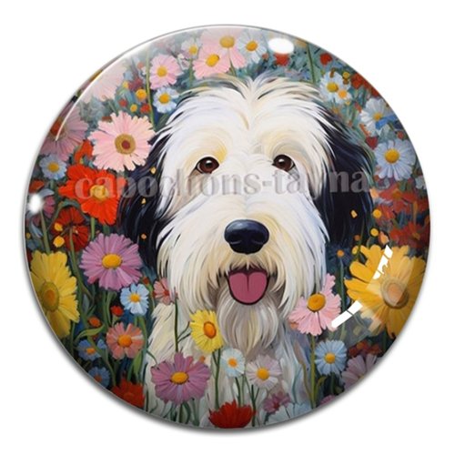 Cabochon chien – résine ou verre – différentes tailles disponibles