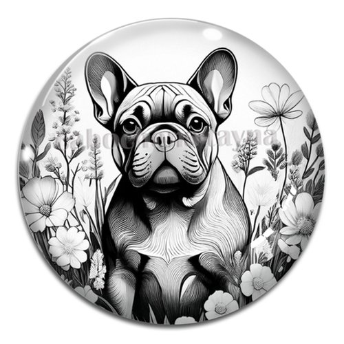 Cabochon chien – résine ou verre – différentes tailles disponibles