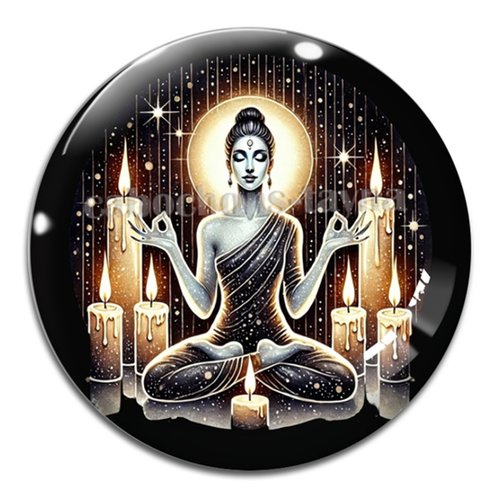 Cabochon yoga méditation – résine ou verre – différentes tailles disponibles