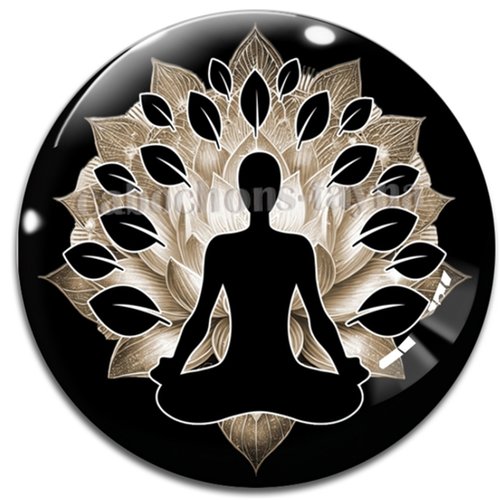 Cabochon bouddha méditation – résine ou verre – différentes tailles disponibles