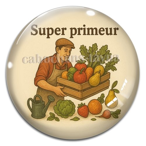 Cabochon super primeur – résine ou verre – différentes tailles disponibles