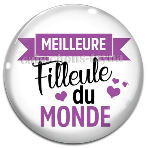 Cabochon meilleure filleule du monde, cabochon résine, verre rond différente taille