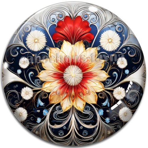 Cabochon fleur, cabochon résine ou verre rond différente taille