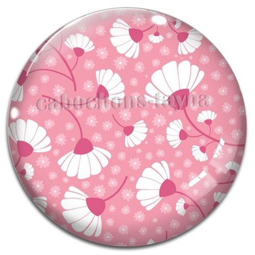 Cabochon fleur, cabochon résine ou verre rond différente taille