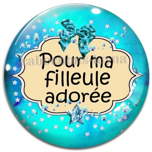 Cabochon pour ma filleule adorée, cabochon résine, verre rond différente taille