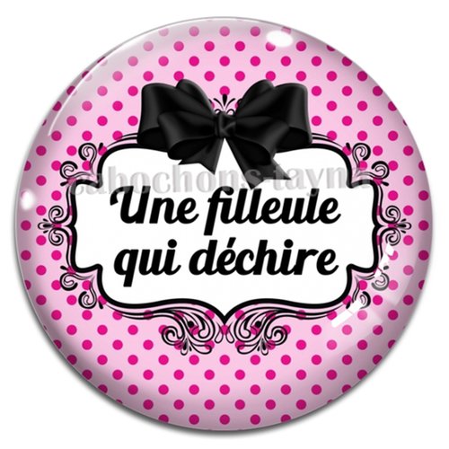 Cabochon une filleule qui déchire, cabochon résine, verre rond différente taille