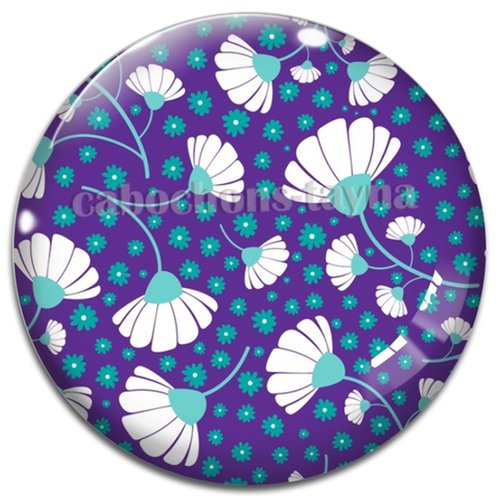 Cabochon fleur, cabochon résine ou verre rond différente taille