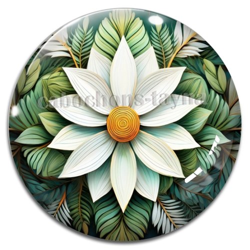 Cabochon fleur, cabochon résine ou verre rond différente taille