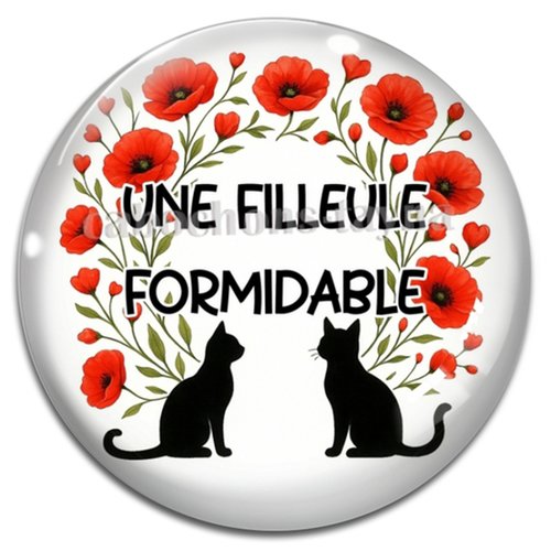 Cabochon une filleule formidable, cabochon résine, verre rond différente taille