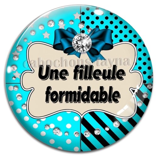 Cabochon une filleule formidable, cabochon résine, verre rond différente taille