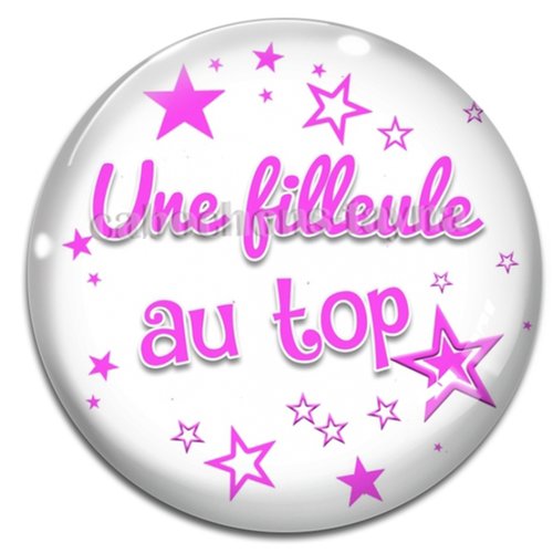 Cabochon une filleule au top, cabochon résine, verre rond différente taille