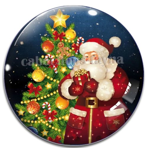 Cabochon père noël, cabochon résine ou verre rond différente taille