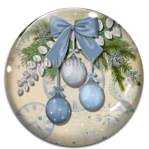 Cabochon boulle de noël, cabochon résine ou verre rond différente taille