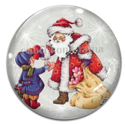 Cabochon père noël, cabochon résine ou verre rond différente taille