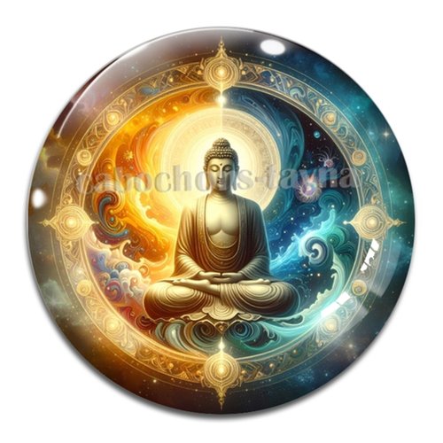 Cabochon méditation bouddha – résine ou verre – différentes tailles disponibles