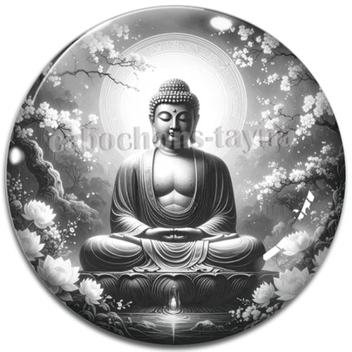 Cabochon méditation bouddha – résine ou verre – différentes tailles disponibles