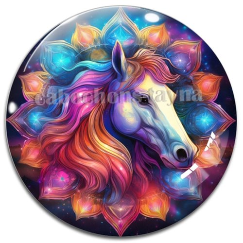 Cabochon cheval, résine ou en verre différente taille