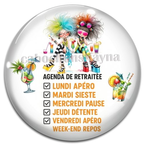 Cabochon agenda retraitée– résine ou verre – différentes tailles disponibles