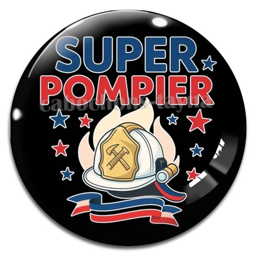 Cabochon super pompier, cabochon résine, verre rond différente taille