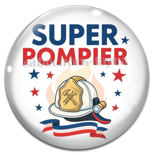 Cabochon super pompier, cabochon résine, verre rond différente taille