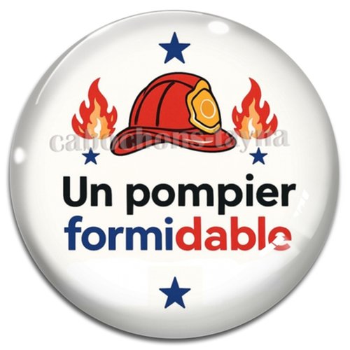 Cabochon un pompier formidable, cabochon résine, verre rond différente taille