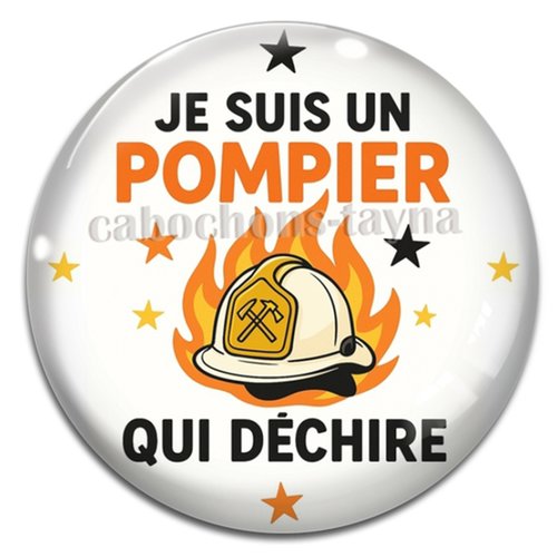 Cabochon pompier qui déchire, cabochon résine, verre rond différente taille