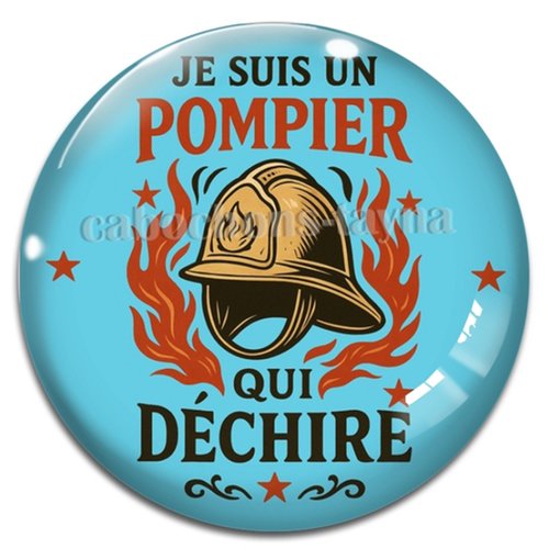 Cabochon pompier qui déchire, cabochon résine, verre rond différente taille