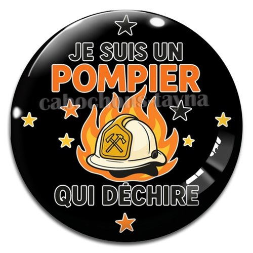 Cabochon pompier qui déchire, cabochon résine, verre rond différente taille