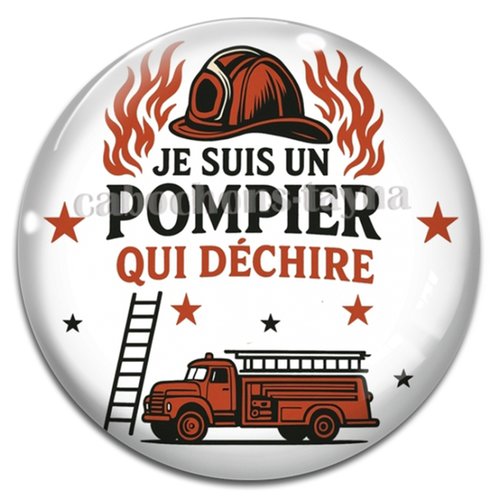 Cabochon pompier qui déchire, cabochon résine, verre rond différente taille