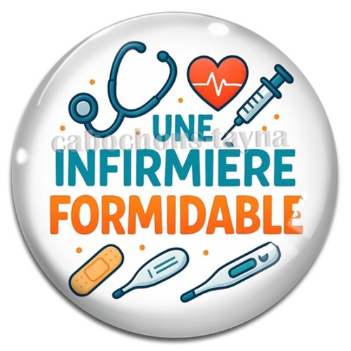 Cabochon une infirmière formidable, résine - ou verre différente taille