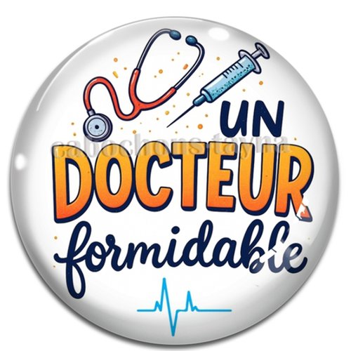 Cabochon un docteur formidable, résine ou verre différente taille