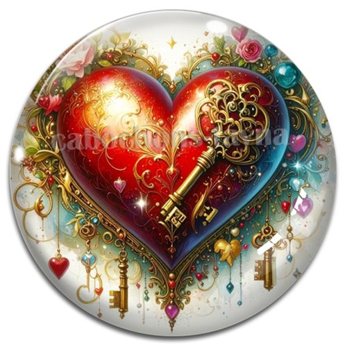 Cabochon coeur, cabochon résine, verre rond différente taille