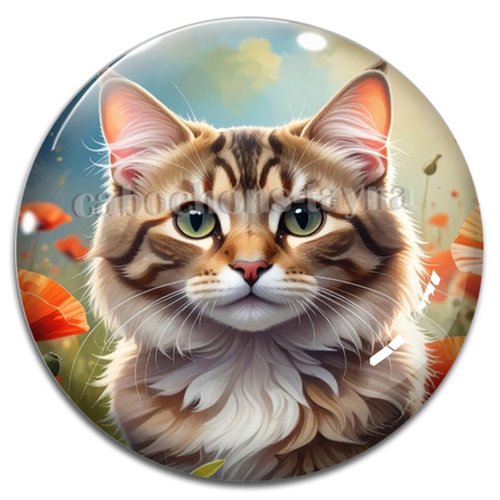 Cabochon chat, cabochon résine, verre rond différente taille