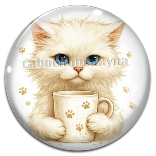 Cabochon chat, cabochon résine, verre rond différente taille