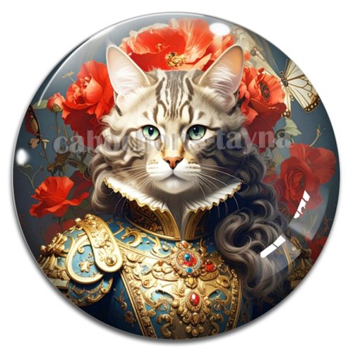 Cabochon chat, cabochon résine, verre rond différente taille