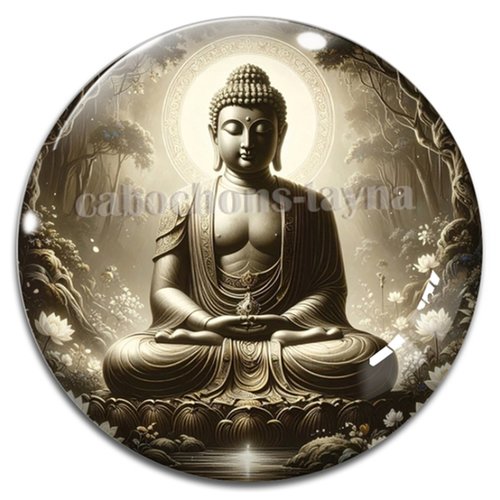 Cabochon bouddha méditation, cabochon résine, verre rond différente taille