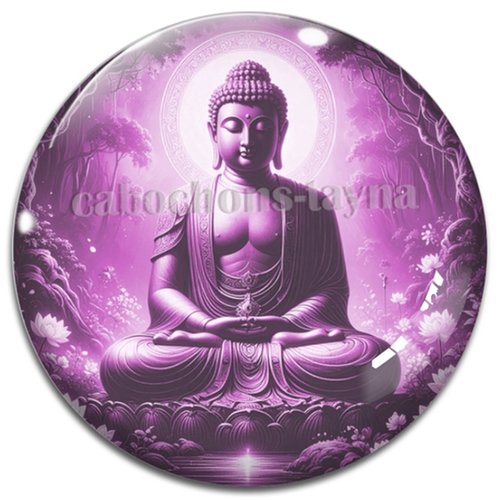 Cabochon bouddha méditation, cabochon résine, verre rond différente taille