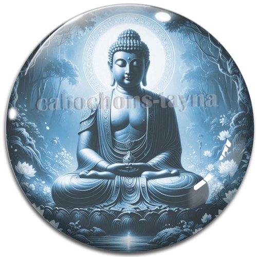 Cabochon bouddha méditation, cabochon résine, verre rond différente taille