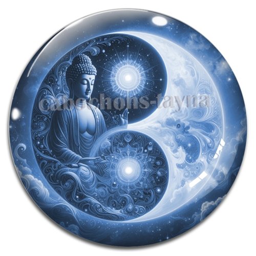 Cabochon bouddha méditation, cabochon résine, verre rond différente taille